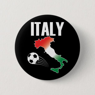 Italy Football Fan Map Boot Soccer Ball Button