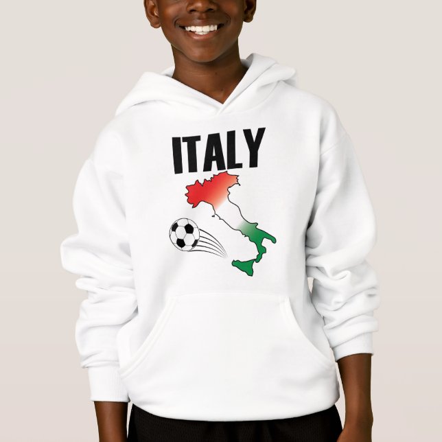 Italy Football Fan Map Boot Soccer Ball Hoodie (Vorderseite)