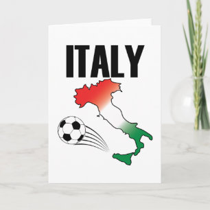 Italy Football Fan Map Boot Soccer Ball Karte
