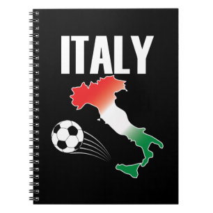 Italy Football Fan Map Boot Soccer Ball Notizblock