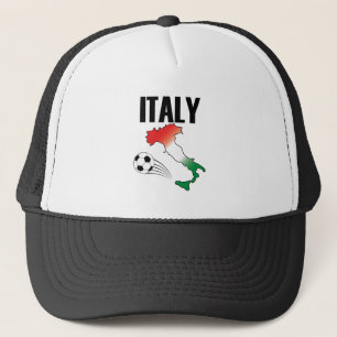 Italy Football Fan Map Boot Soccer Ball Truckerkappe