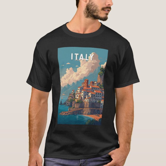 Italy Illustration Travel Art Vintage T-Shirt (Vorderseite)