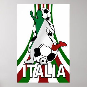 Italy italia, calico football soccer posters poster