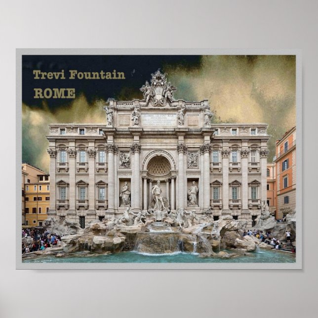 Italy - Lazio - Rome - Trevi Fountain - Poster (Vorne)