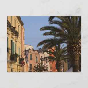 Italy, Sardinia, Cagliari. Buildings and palms Postkarte