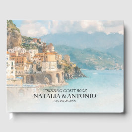 Italy Sea | Amalfi Coast Watercolor Wedding Gästebuch