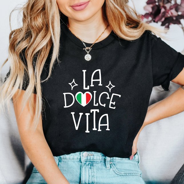 Italy Shirt La Dolce Vita Italian Flag Heart (Von Creator hochgeladen)