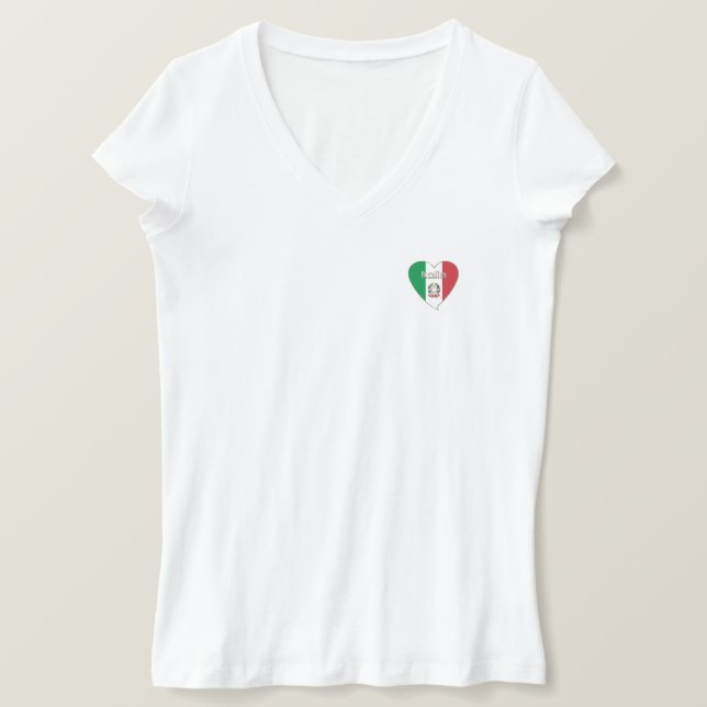 Italy Souvenir ITALIEN Nationalflagge im Herzen T-Shirt (Design vorne)