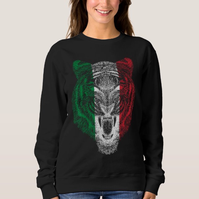 Italy Tiger Italian Flag Tiger Sweatshirt (Vorderseite)