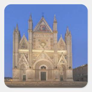 Italy, Umbria, Orvieto, Orvieto Cathedral Quadratischer Aufkleber