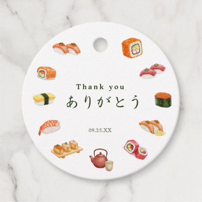 Itamae〈Sushi Chefs） collection ありがとう Japanese Geschenkanhänger (Vorderseite)