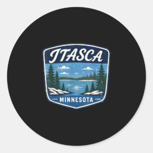 Itasca Minnesota See Natur Outdoor-Abenteuer Runder Aufkleber