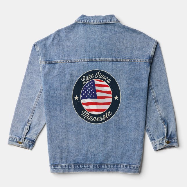 Itasca Patriotic Minnesota Souvenir Jeansjacke (Rückseite)