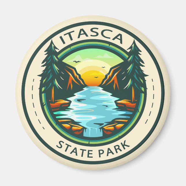 Itasca Staat Park Minnesota Abzeichen Magnet (Vorne)