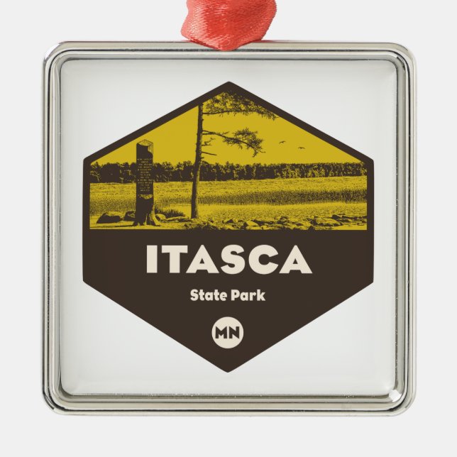 Itasca Staat Park Minnesota Ornament Aus Metall (Vorne)