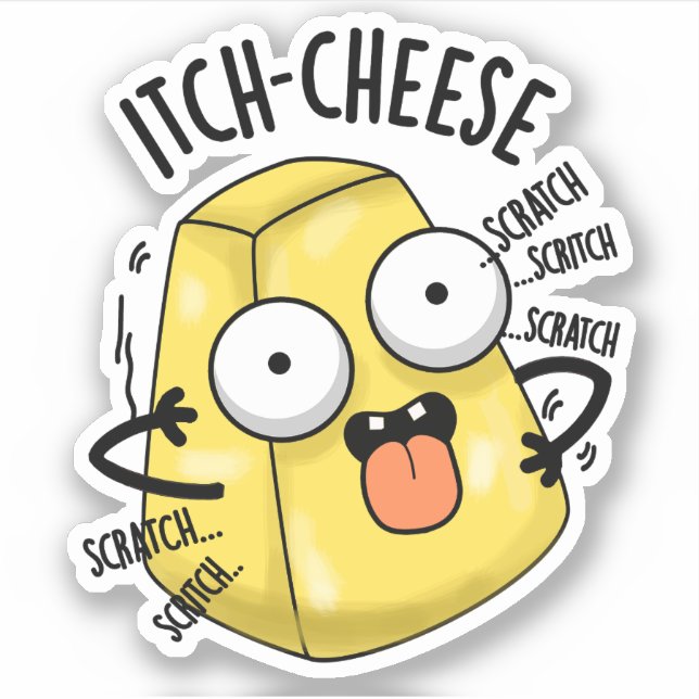 Itch-Käse Funny Cheese Pun Aufkleber (Vorderseite)