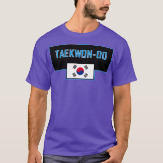 ITF Taekwondo blau mit koreanischer Flagge T-Shirt