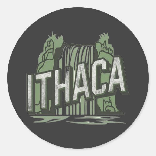 Ithaca Fälle  Runder Aufkleber (Vorderseite)