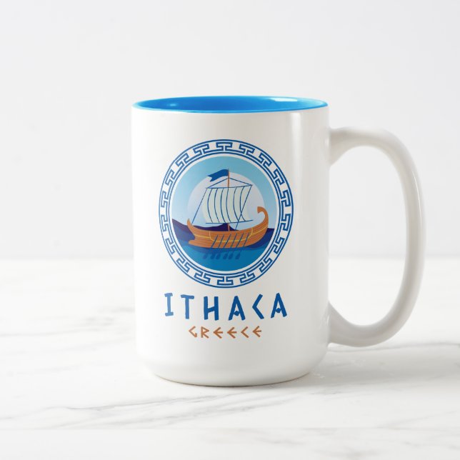Ithaca-Insel Zweifarbige Tasse (Rechts)