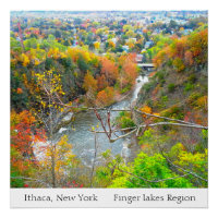 ITHACA NEW YORK FINGER LAKES REGION Poster