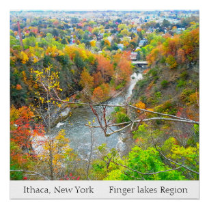ITHACA NEW YORK FINGER LAKES REGION Poster