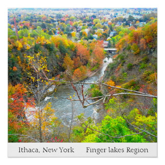 ITHACA NEW YORK FINGER LAKES REGION Poster
