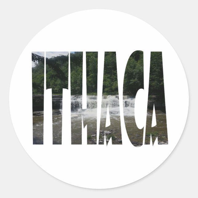 Ithaka ist Gorges Runder Aufkleber (Vorderseite)