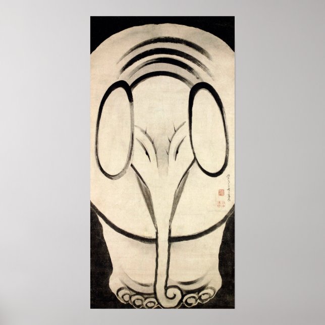 Ito Jakuchu Elephant Poster (Vorne)