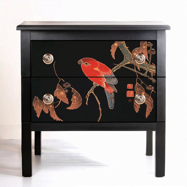 Ito Jakuchu Roter Papagei auf Baumzweig Circa 1900 Seidenpapier (Von Creator hochgeladen)