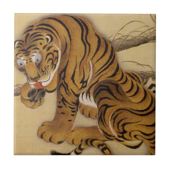 Ito Jakuchu Tiger-Fliese Fliese (Vorderseite)