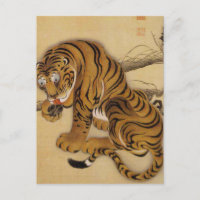 Ito Jakuchu Tiger-Postkarte
