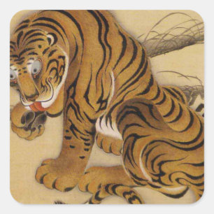 Ito Jakuchu Tiger Stickers