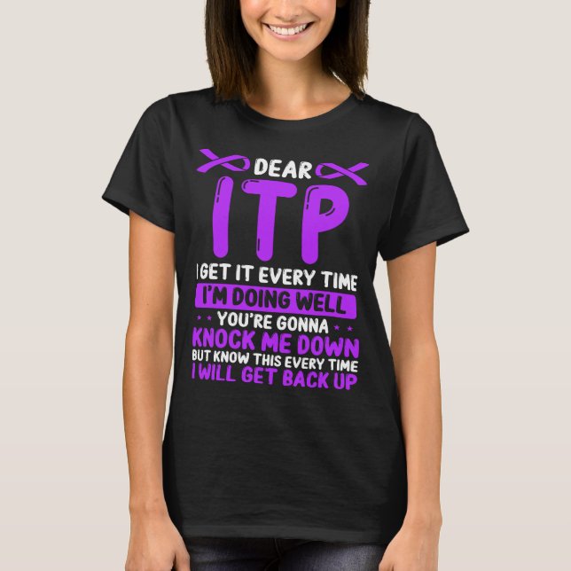 ITP Awareness Month ITP Warrior Purple ITP Ribbon T-Shirt (Vorderseite)