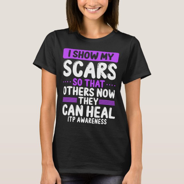 ITP Awareness Show my Scars Fighter Purple Ribbon T-Shirt (Vorderseite)