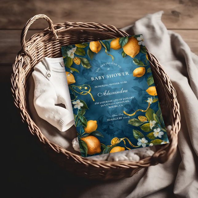 itrus Blossom Blue Baby Shower Einladung (Von Creator hochgeladen)