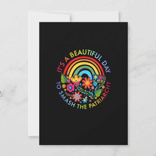 Its A Beautiful Day To Smash The Patriarchy Femini Einladung (Vorderseite)