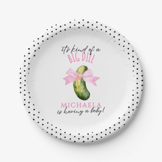 It's A Big Dill Watercolor Pickle Baby Shower Pappteller (Vorderseite)