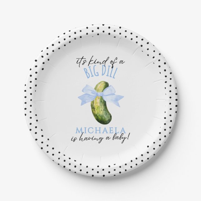 It's A Big Dill Watercolor Pickle Baby Shower Pappteller (Vorderseite)