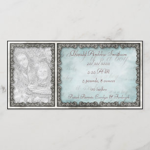 "It's a Boy" Baby Blue Rustic Custom Foto Card Ankündigung