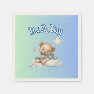 "It's A Boy" Baby Dusche Party Dekor - Teddy Bear Serviette