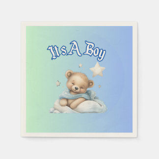"It's A Boy" Baby Dusche Party Dekor - Teddy Bear Serviette
