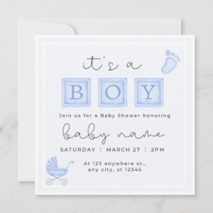 It's A Boy Baby Shower, Boy Einladung