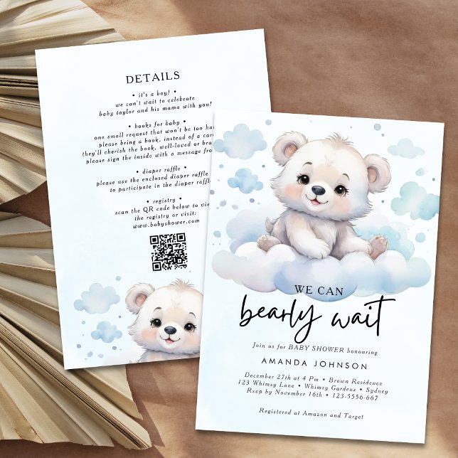 It's a boy bearly wait woodland baby bear shower einladung (Von Creator hochgeladen)