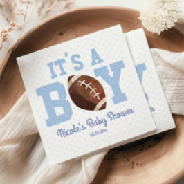 It's A Boy! Blue Football Baby Shower Serviette