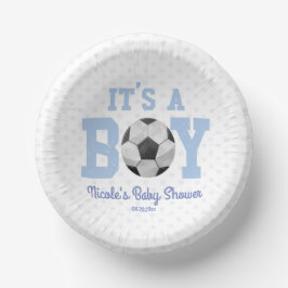 It's A Boy! Blue Soccer Baby Shower Pappteller