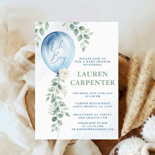 Its a Boy Celebration Navy Blue Balloon Baby Showe Einladung (Von Creator hochgeladen)