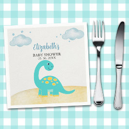 It's a Boy, Cute Watercolor Dinosaur Baby shower Serviette