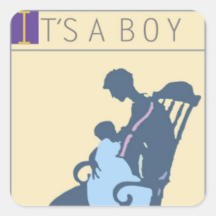 <It's a Boy> durch Steve-Bergmann Quadratischer Aufkleber