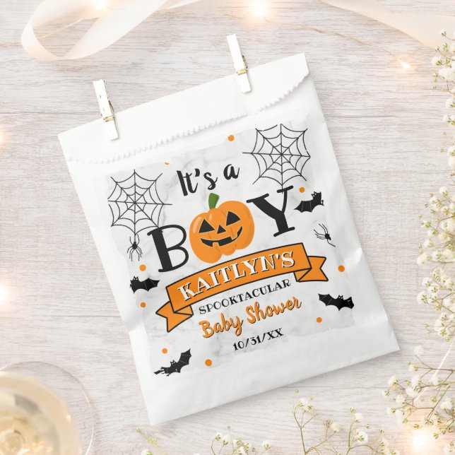 "It's a Boy" Kürbiskreifer Halloween-Kinderdusche Geschenktütchen (Ausgeschnitten)