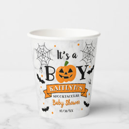 "It's a Boy" Kürbiskreifer Halloween-Kinderdusche Pappbecher